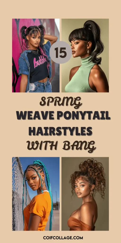 15 Spring Weave Ponytail Hairstyles with Bangs: Trendy Styles for Every Occasion 1 15 Spring Weave Ponytail Hairstyles with Bangs Trendy Styles for Every Occasion