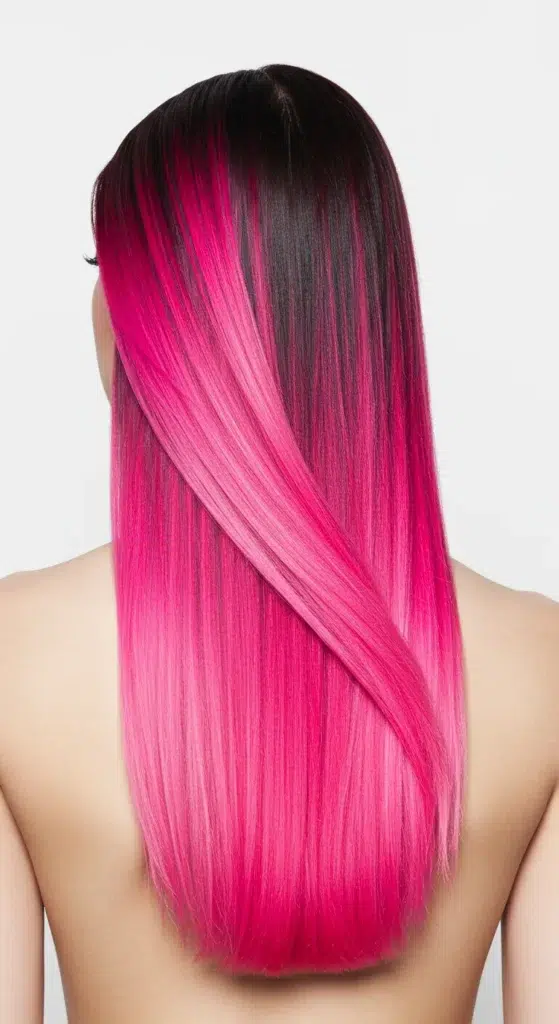 21 Glamorous Hairstyles for Straight Hair -That Showcase Its Natural Shine 6 Bold Ombre Blend – Striking Color Contrast for Straight Hair