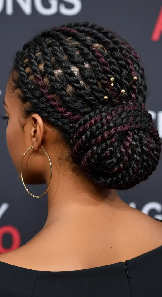 Chic Low Bun with Twisted Braids
