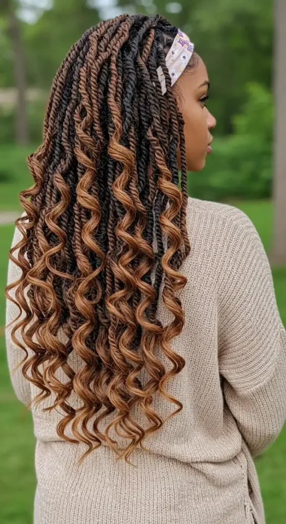 Gorgeous Twisted Curls with Subtle Ombre