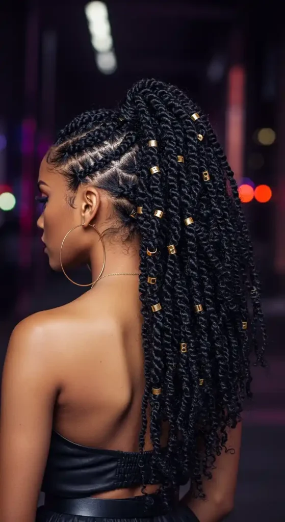 20 Trending Passion Twists Hairstyle Long Ideas for Year-Round Glamour 7 Passion Twist High-Volume Braided Ponytail