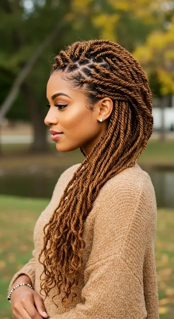 Playful Side Part with Textured Passion Twists