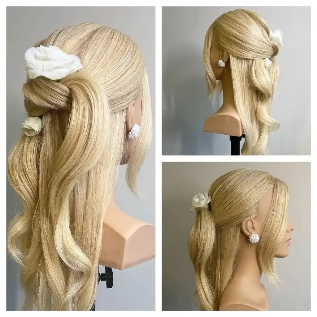 21 Glamorous Hairstyles for Straight Hair -That Showcase Its Natural Shine 16 Soft Half-Up Style with Romantic Touch – A Feminine and Elegant Look for Straight Hair