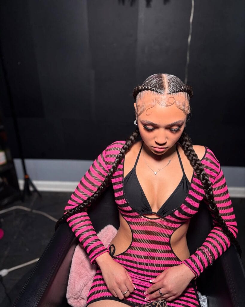 5. Sleek Two Braids with Sculpted Edges