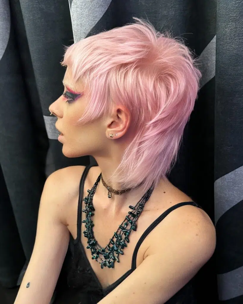 3. Pastel Pink Pixie Mullet