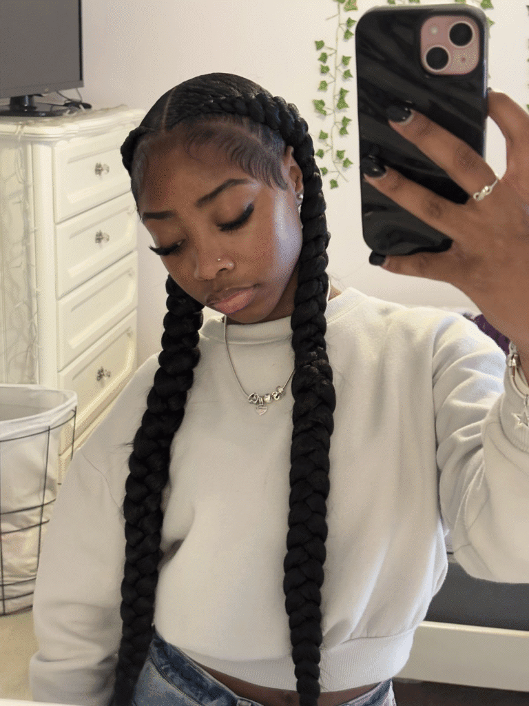 3. Sleek Waist-Length Two Braids