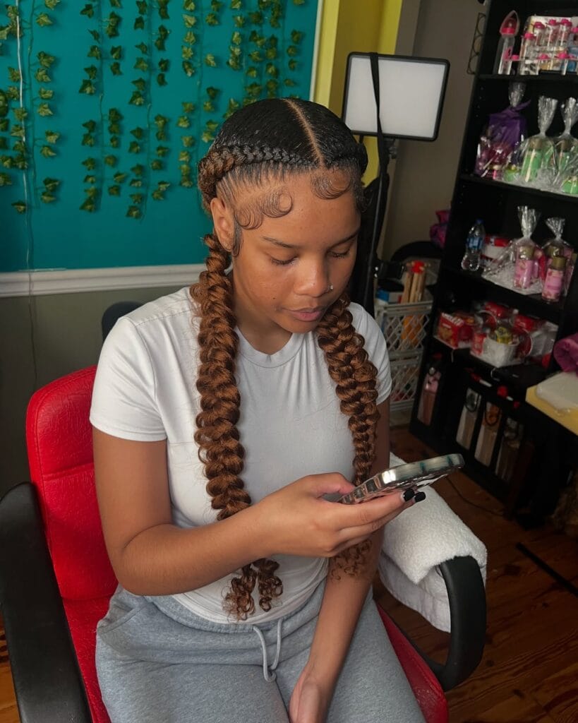 6. Brown Ombre Two Long Braids