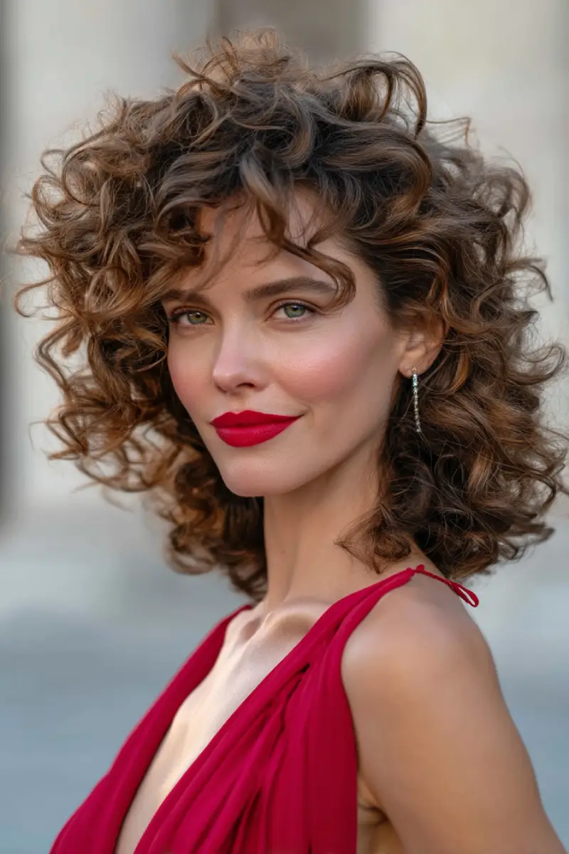 21 Trendy Medium Length Layered Hairstyles: Modern Styles for a Fresh Update 8 Bouncy Curly Layers with Natural Volume
