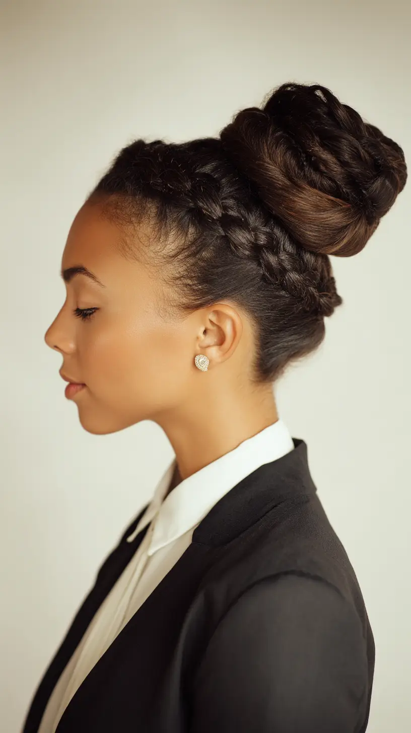 20 Classy Work Hairstyles Ideas for Girls: Elegant and Easy Styles to Wear Daily 5 Braided Crown Bun
