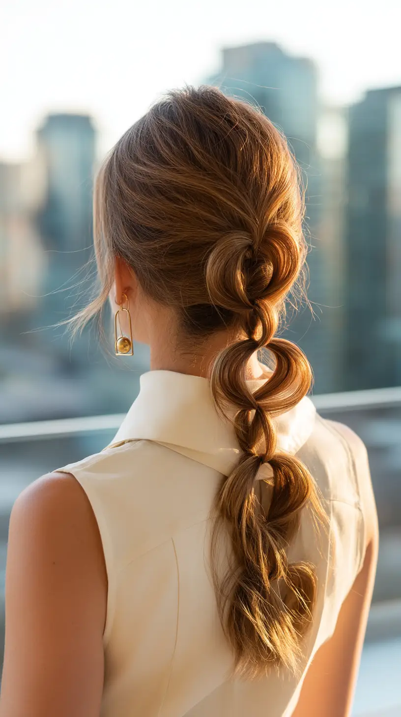 20 Classy Work Hairstyles Ideas for Girls: Elegant and Easy Styles to Wear Daily 20 Bubble Ponytail Elegance