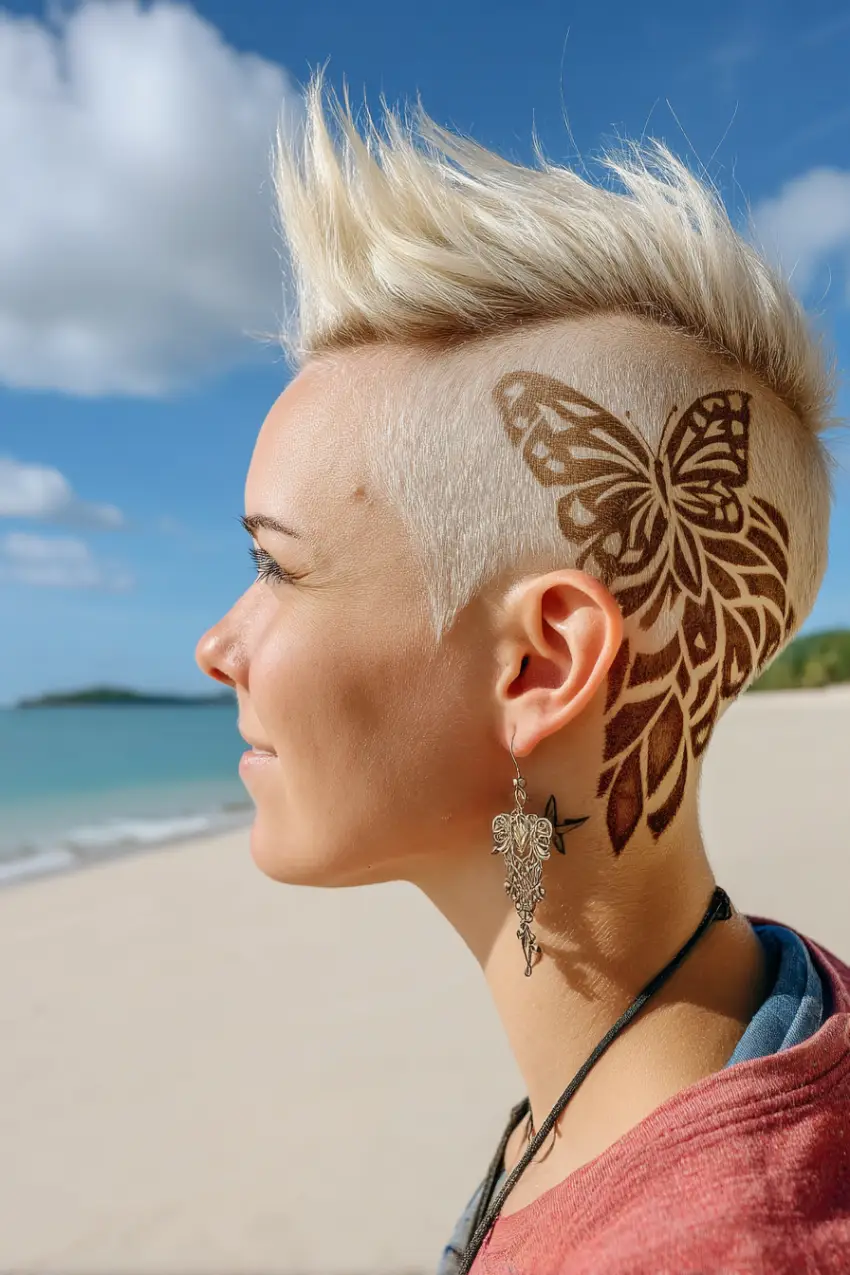 25 Best Beach Hairstyles For Summer: Fresh Hair Inspo for Sandy Adventures 2 Butterfly Undercut with Textured Faux Hawk