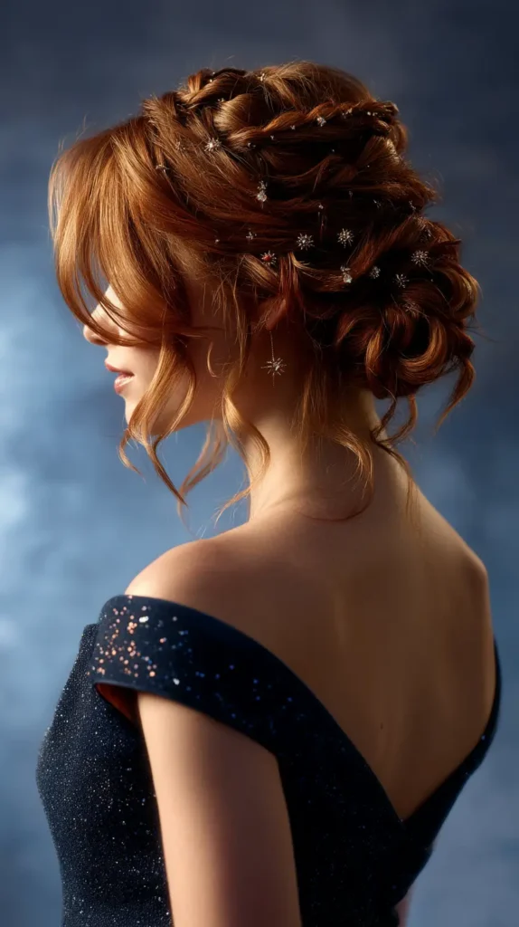 15 Glamorous Prom Hairstyles for Medium Length Hair: No Salon Required 2 Celestial Crown Twist