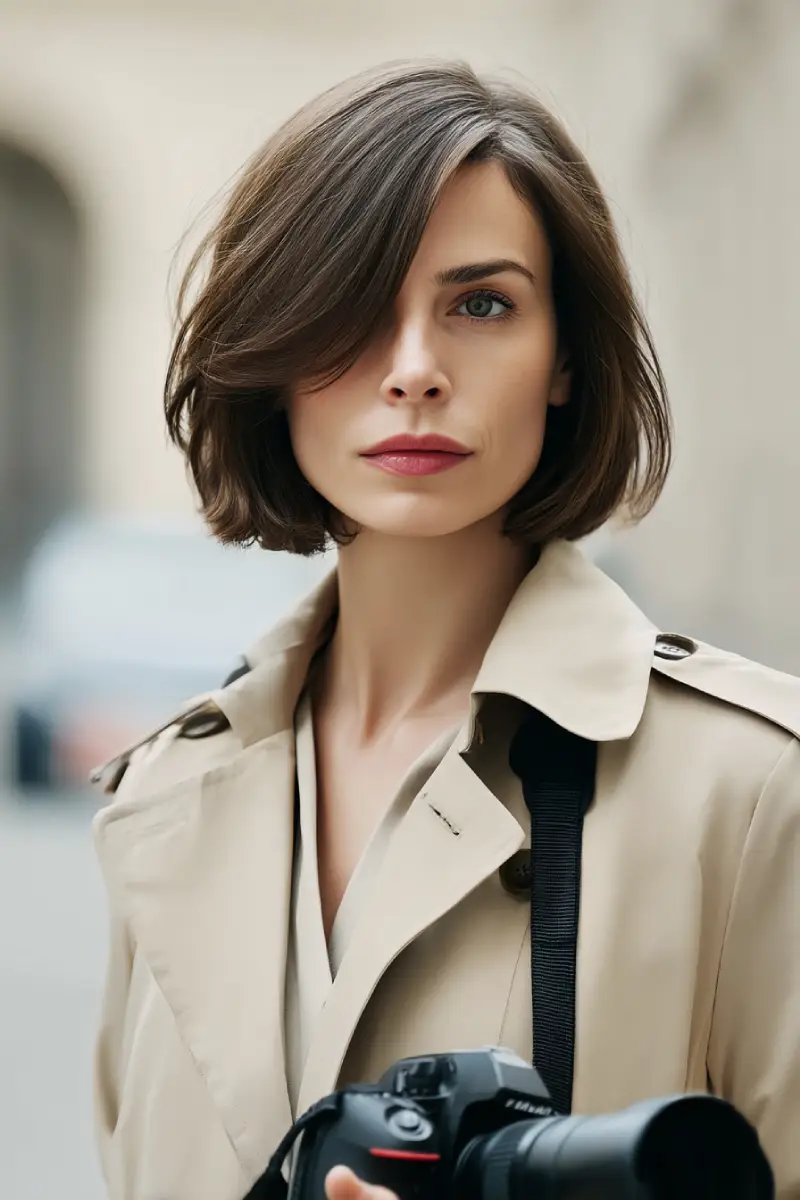 21 Trendy Medium Length Layered Hairstyles: Modern Styles for a Fresh Update 16 Chic Layered Bob with Deep Side Part