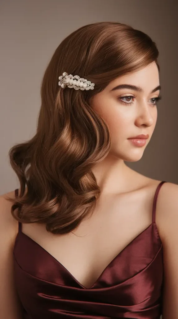 15 Glamorous Prom Hairstyles for Medium Length Hair: No Salon Required 13 Classic Hollywood Waves
