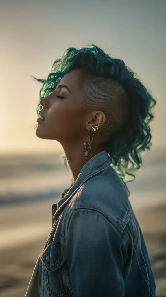 15 Edgy Shaved Side Hairstyles: Stand Out From The Crowd 12 Coastal Aqua Textured Undercut