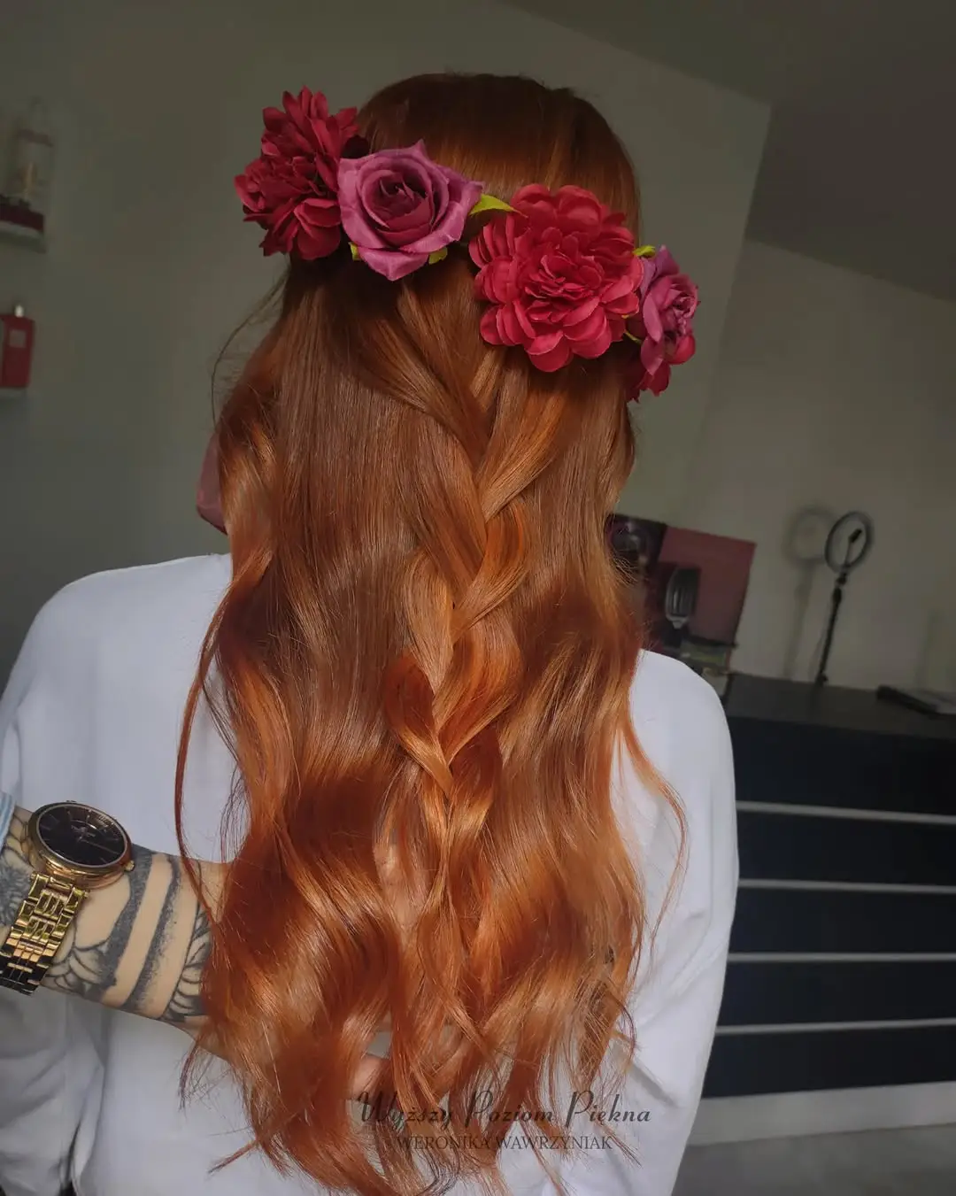 20 Classy Work Hairstyles Ideas for Girls: Elegant and Easy Styles to Wear Daily 13 Floral Crown with Loose Center Braid