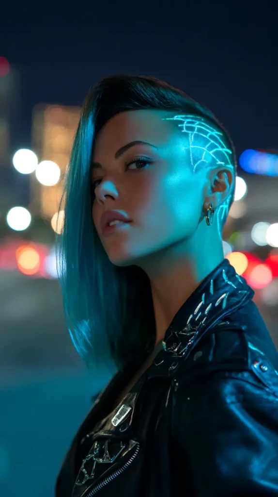 15 Edgy Shaved Side Hairstyles: Stand Out From The Crowd 3 Electric Blue Side-Swept Fade