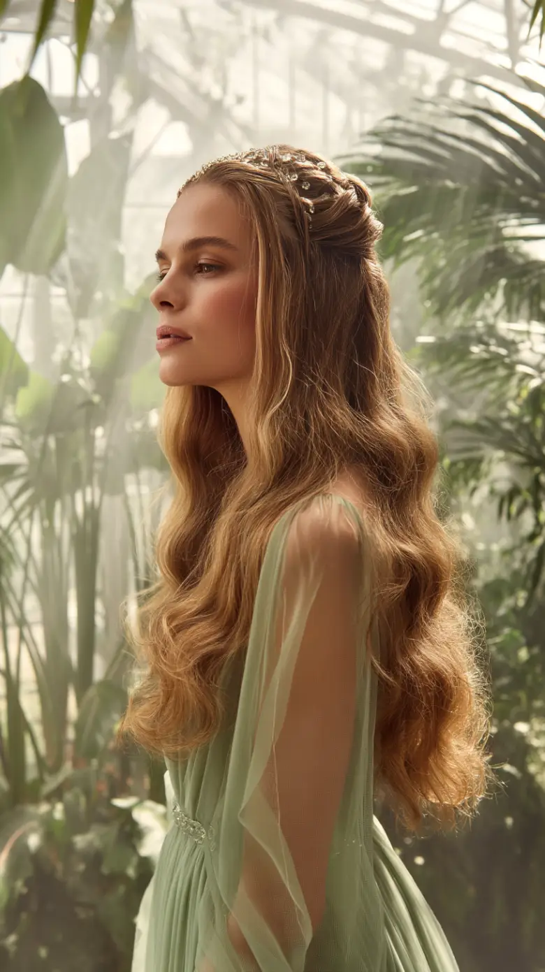 Enchanted Garden Waves with Pearl Crown Twist