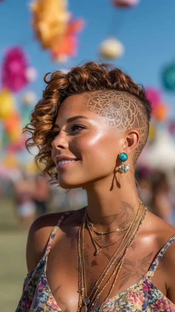 15 Edgy Shaved Side Hairstyles: Stand Out From The Crowd 11 Festival Floral Undercut