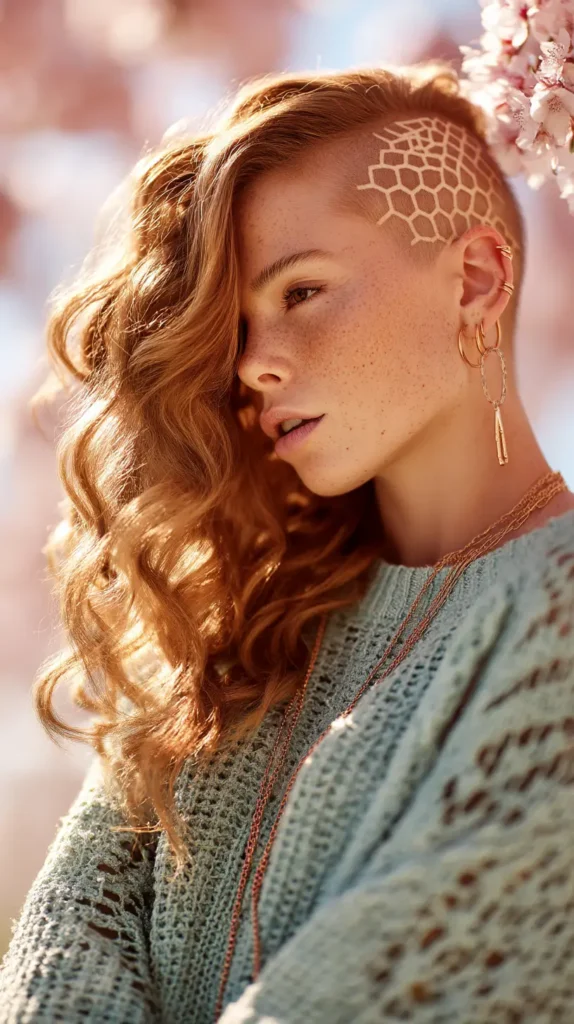 15 Edgy Shaved Side Hairstyles: Stand Out From The Crowd 2 Geometric Honeycomb Undercut