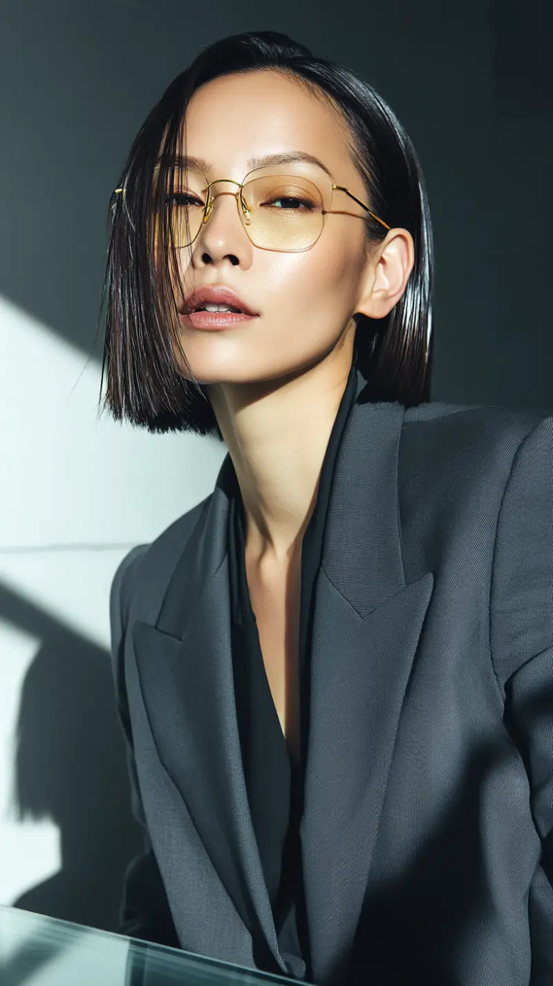 20 Classy Work Hairstyles Ideas for Girls: Elegant and Easy Styles to Wear Daily 8 Glossy Precision Bob