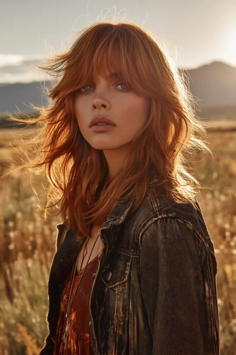 21 Trendy Medium Length Layered Hairstyles: Modern Styles for a Fresh Update 22 Layered Shag Cut with Bold Curtain Bangs