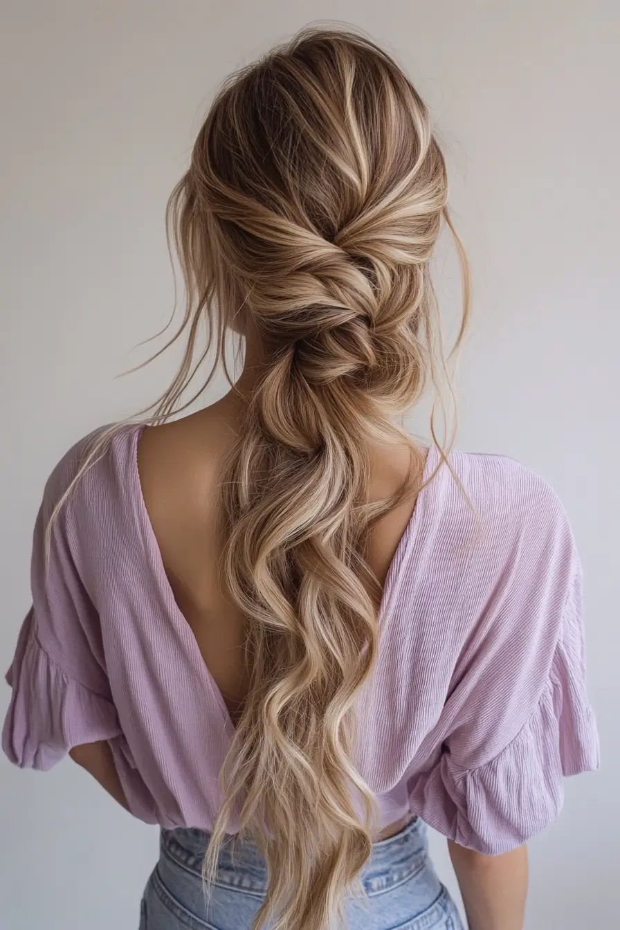 Loose Twisted Braid with Beachy Highlights