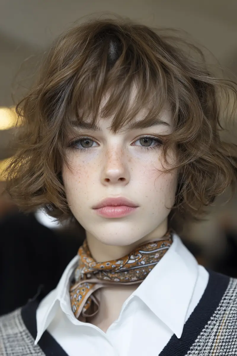 21 Trendy Medium Length Layered Hairstyles: Modern Styles for a Fresh Update 12 Messy Layered Bob with Soft Bangs