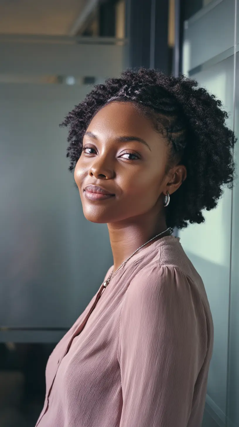 20 Classy Work Hairstyles Ideas for Girls: Elegant and Easy Styles to Wear Daily 18 Textured Puff with Side Cornrows