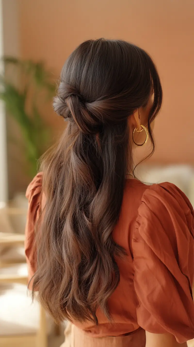 20 Classy Work Hairstyles Ideas for Girls: Elegant and Easy Styles to Wear Daily 3 Twist-Back Soft Waves