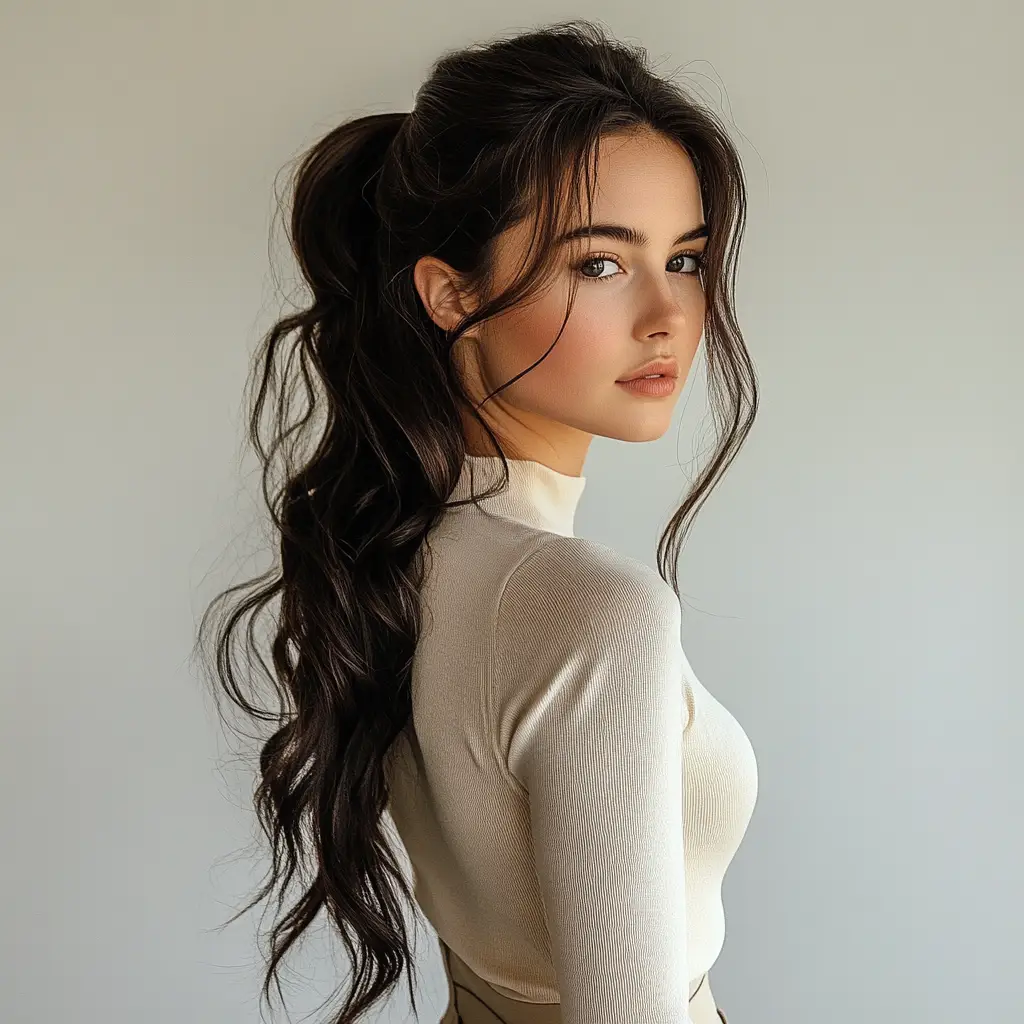 Voluminous Summer Pony with Soft Face-Framing Waves