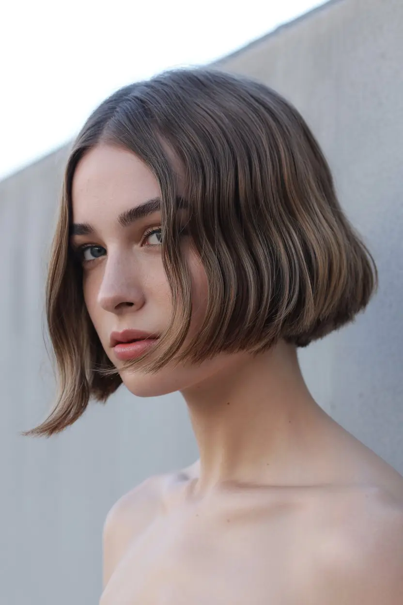 #1. Blunt Bob with Soft Waves