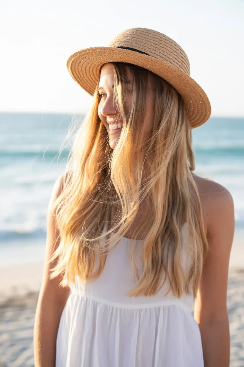 17 Stylish Vacation Hairstyles: Chic and Easy Options for Getaways 2 #1. Effortless Beachy Waves with a Salt Spray Boost