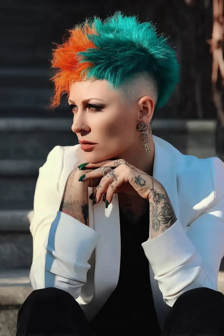 #1. Neon Split Undercut with Shaved Sides