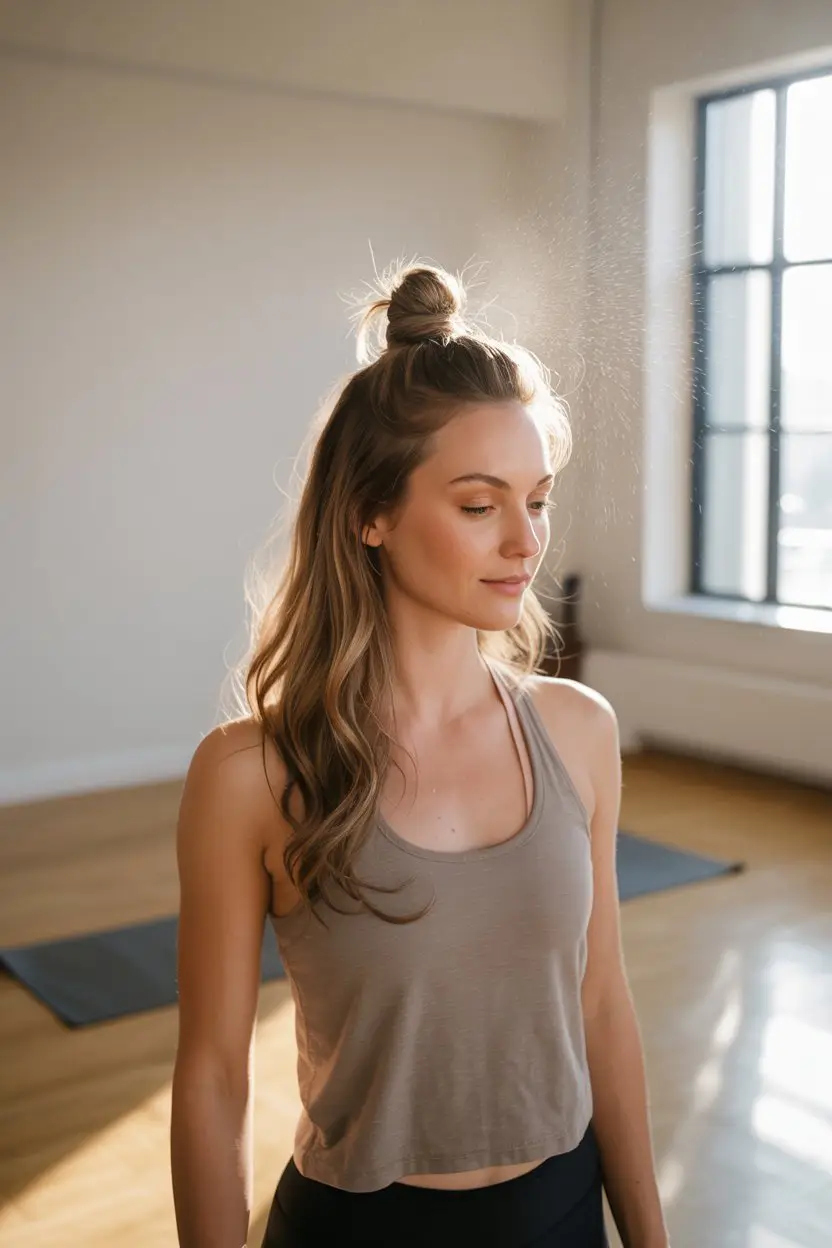 18 Relaxed Yoga Hairstyles: Low-Maintenance Styles with a Calm and Comfy Vibe 2 #1. The Effortless Top Knot for Stress-Free Flow