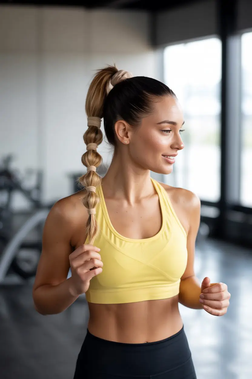 16 Fresh Gym Hairstyles: Low-Fuss Hairdos That Blend Function with Flair 2 #1. The High Ponytail with a Twist