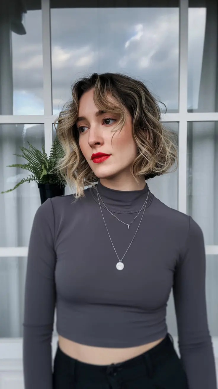 #10. Soft Mocha Tousled Bob with Face-Framing Layers