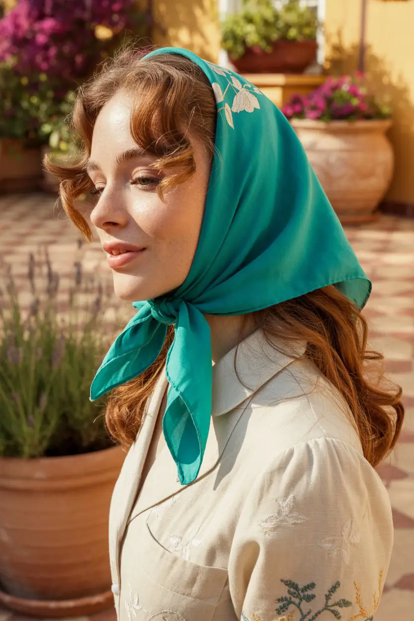 17 Stylish Vacation Hairstyles: Chic and Easy Options for Getaways 11 #10. The Headscarf Wrap for Vintage Charm