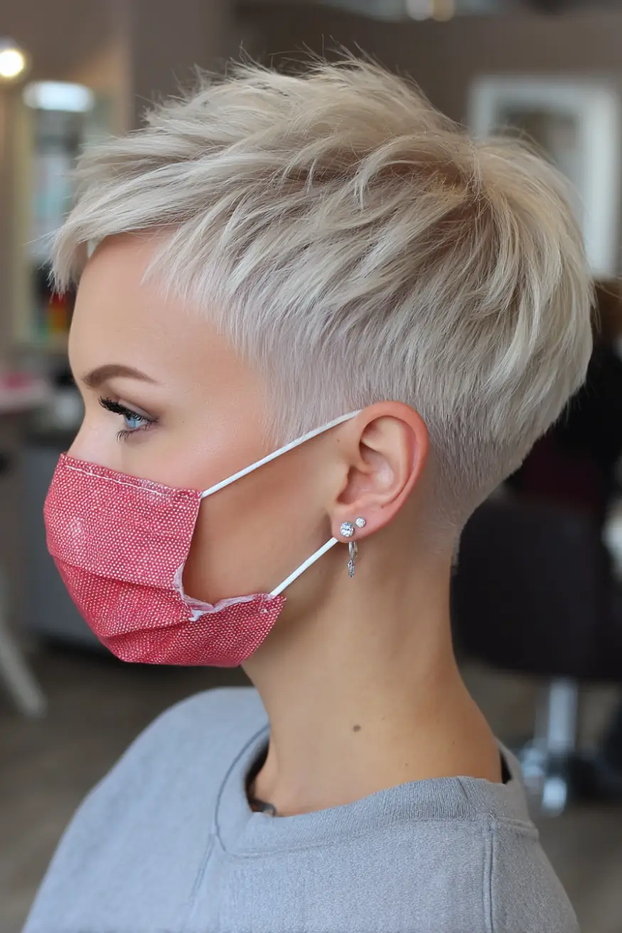 22 Bold Platinum Blonde Bob Hairstyles: Fresh and Fierce Ideas for a Standout Look 12 #11. Icy Platinum Pixie with Tapered Sides