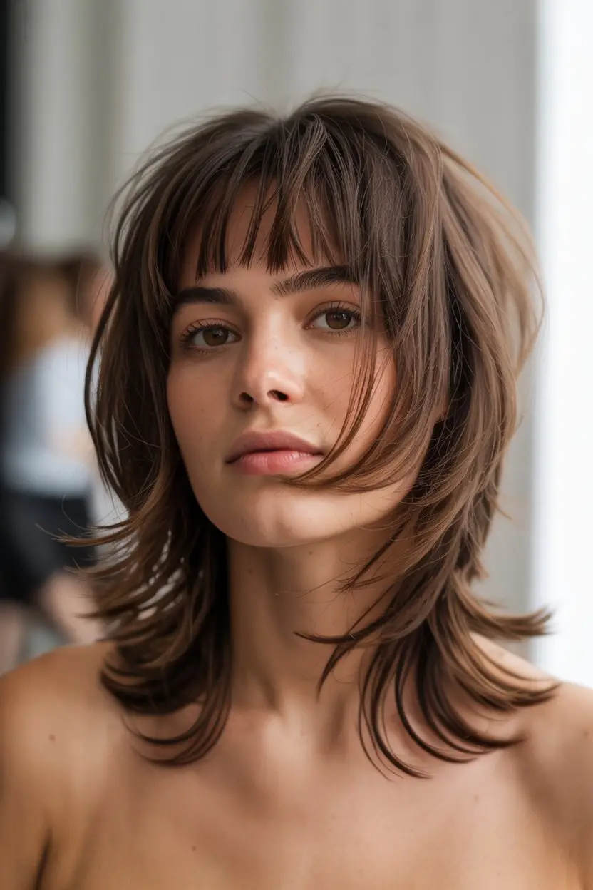 #11. Modern Shag with Wispy Fringe