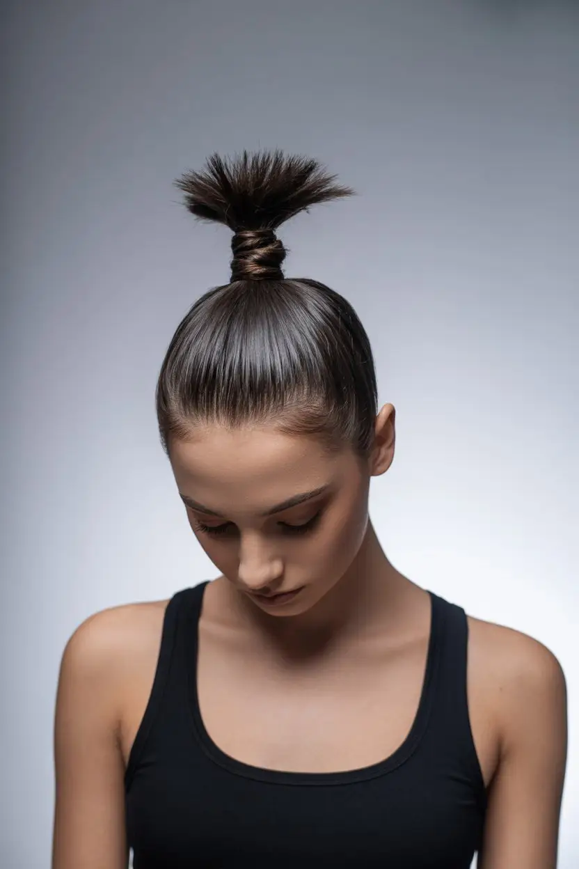 18 Relaxed Yoga Hairstyles: Low-Maintenance Styles with a Calm and Comfy Vibe 12 #11. Sleek High Ponytail for Power Sessions