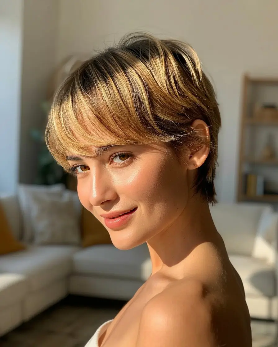 20 Playful Pixie Hairstyles: Flirty and Fun Looks for a Fresh Vibe 12 #11. The Bronde Pixie: Sun-Kissed Dimension