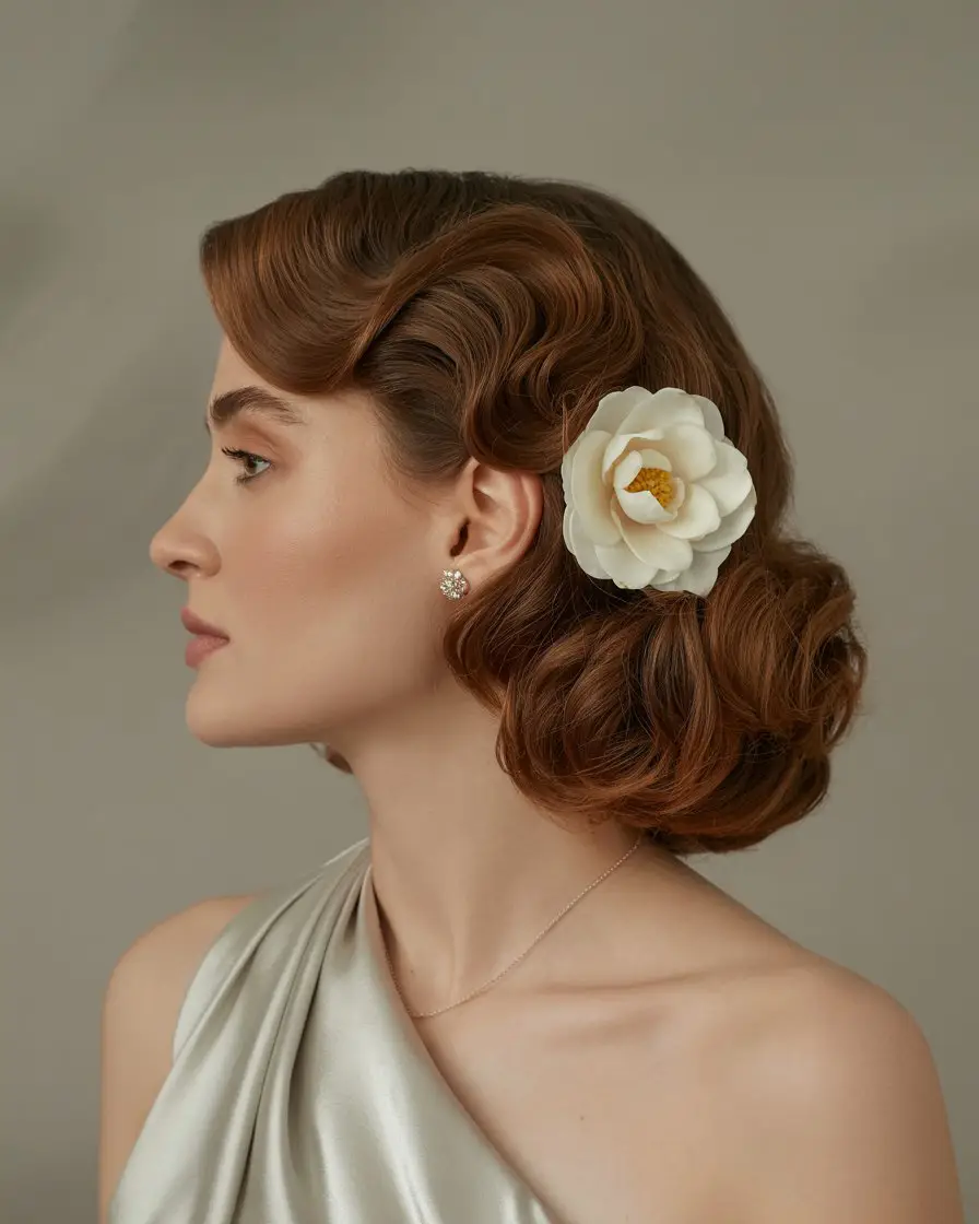 #11. Vintage Roll with Silk Blossom Accent