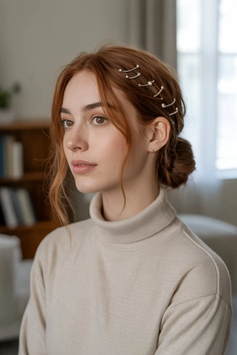 #12. Low Messy Bun with Face-Framing Pieces