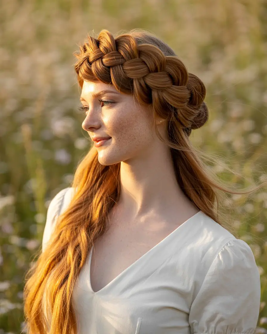 20 Eye-Catching Small Braids Hairstyles: Bold Looks to Elevate Your Hair Game 14 #13. Double Dutch Braid Halo