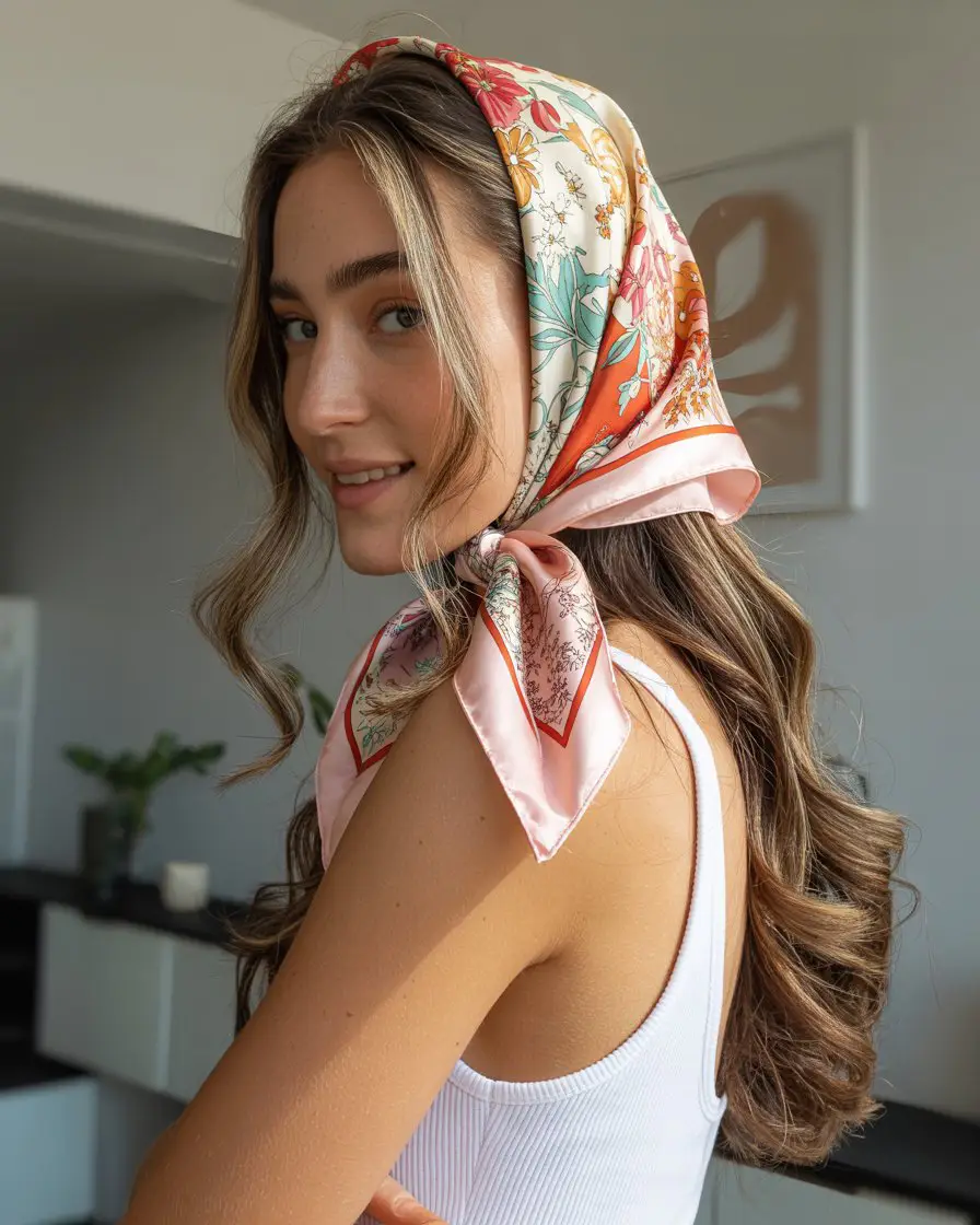 18 Soft Postpartum-Friendly Hairstyles: Gentle Styles That Embrace the Journey of New Motherhood 14 #13. The Convertible Scarf Style