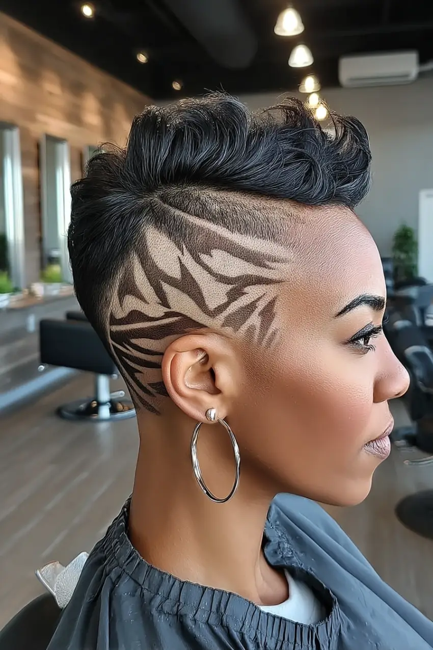#13. Zebra Fade Undercut with Sculpted Volume