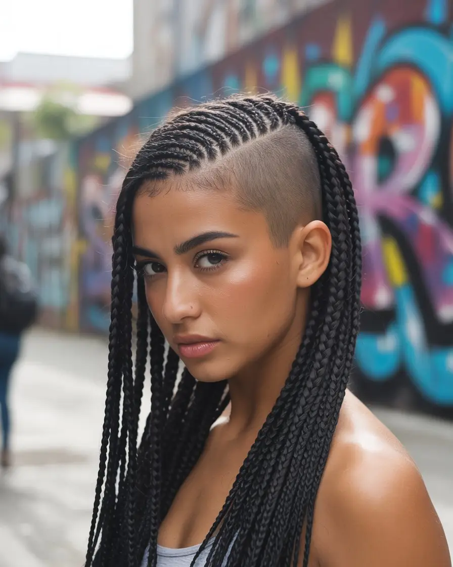 20 Eye-Catching Small Braids Hairstyles: Bold Looks to Elevate Your Hair Game 15 #14. Braided Mohawk with Shaved Sides