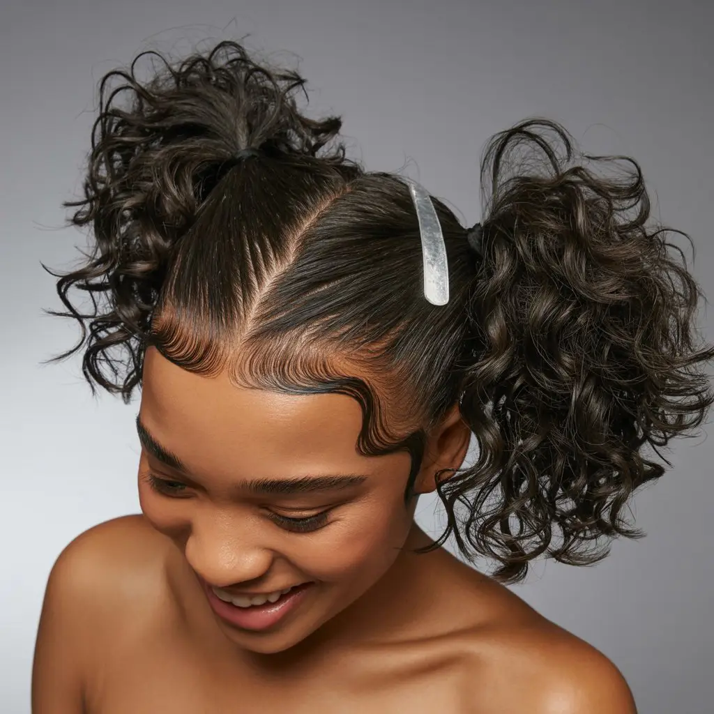 17 Sporty Curly Lacrosse Hairstyles: Game-Ready Looks with Flair 15 #14. Zigzag Part with Curly Pigtails