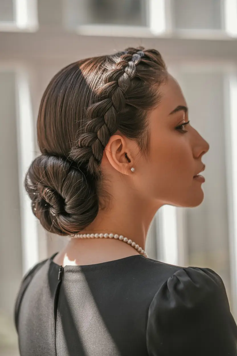 18 Classy French Roll Hairstyles: Sleek Styles That Elevate Any Outfit 16 #15. French Roll with Rope Braid Detail